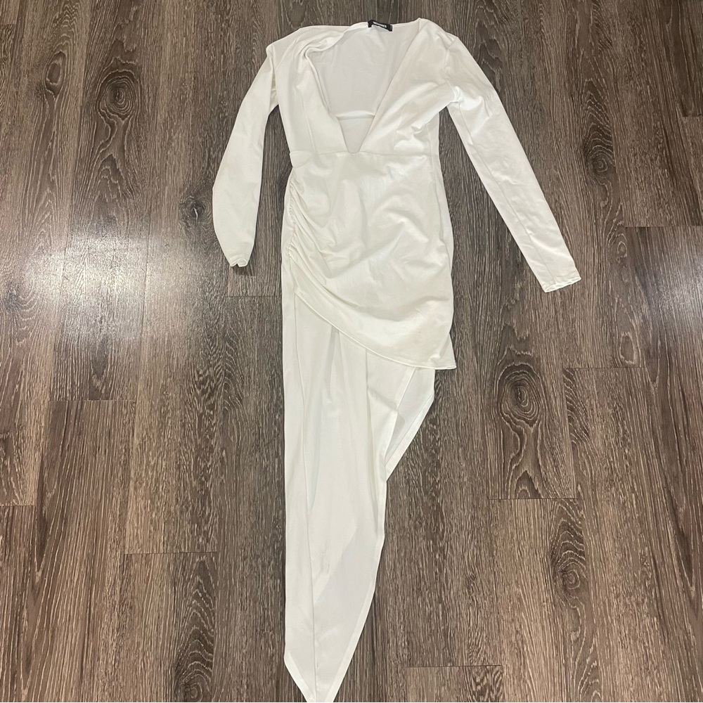 MISSGUIDED white high-low dress